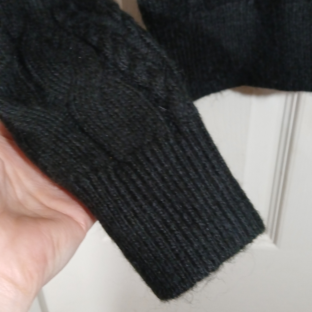 Loft Black Cable Knit Soft Stretch Button Cardigan Medium - Picture 6 of 7